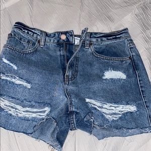 High waist denim shorts